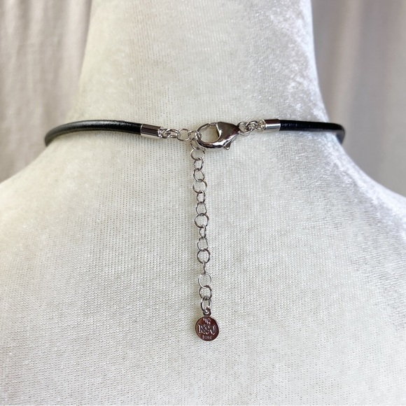 Majorica Pearl Sterling Knot Leather Necklace - Picture 3 of 11